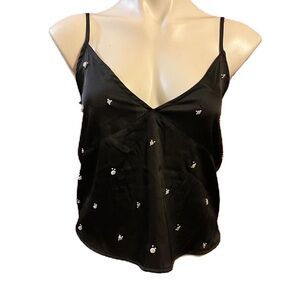 Zara Satin Embellished Women's Top NWT